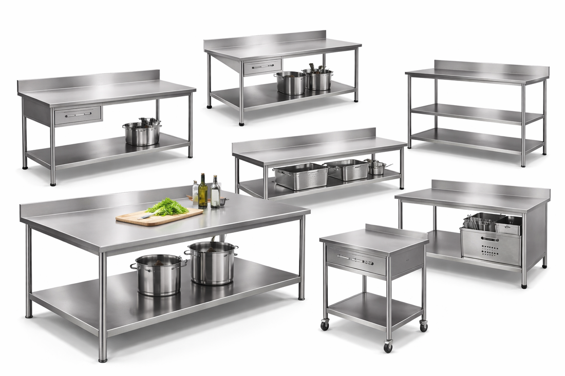 Tavoli Inox con Alzatina
