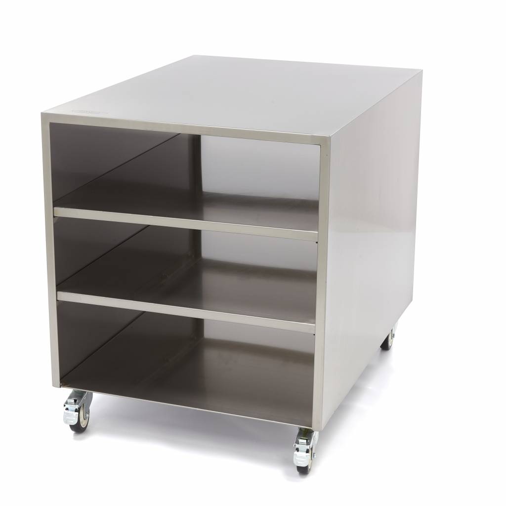 Tavolo Macchina in Acciaio Inox - 60 x 80cm - Portata 120 kg - su Ruote – MAXIMA 09300785