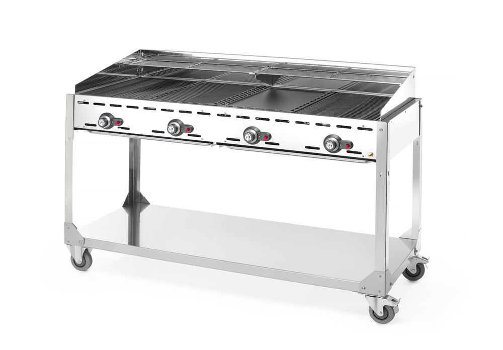 Griglia a gas con 4 bruciatori HENDI - lunghezza 695 × larghezza 1525 × altezza 860 mm | HE149614
