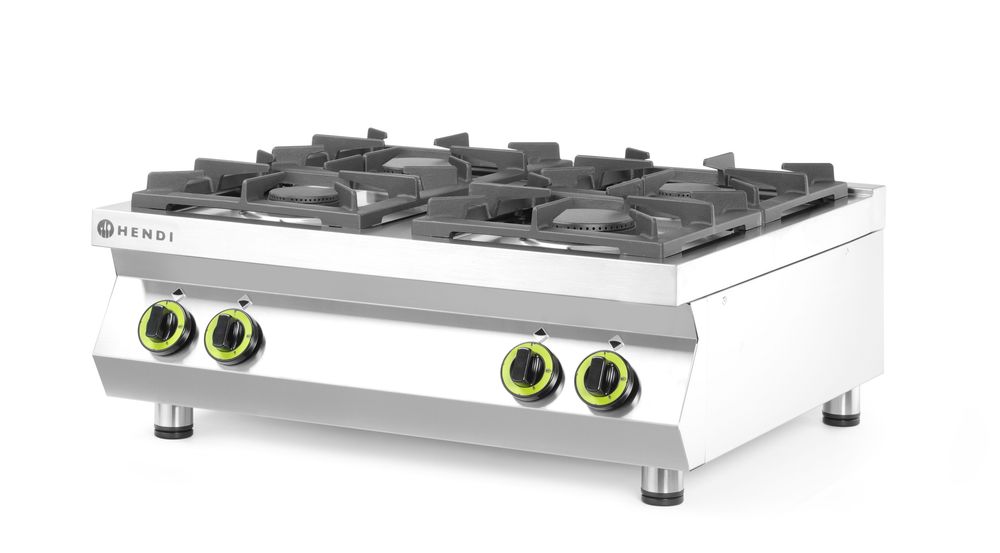 Linea cucina a 4 fuochi per cucina a gas - piano del tavolo HENDI - lunghezza 722 × larghezza 800 × altezza 350 mm | HE227381
