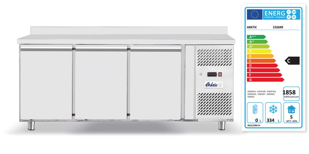 Banco freezer, 3 porte Arktic - lunghezza 700 × larghezza 1796 × altezza 879 mm | HE232699