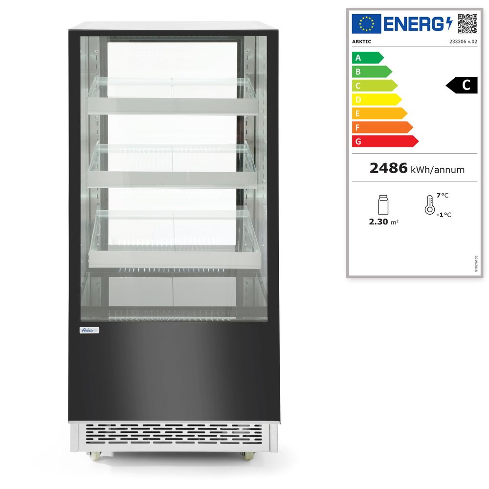 Vetrina refrigerata con 3 ripiani inclinati Arktic - lunghezza 833 × larghezza 650 × altezza 1460 mm | HE233306