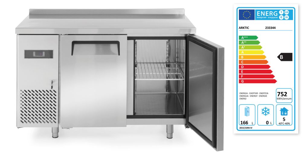 Banco refrigerato a due porte Kitchen Line 220L Arktic - lunghezza 599 × larghezza 1200 × altezza 886 mm | HE233344