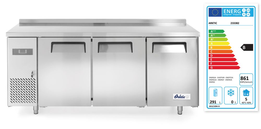 Banco refrigerato tre porte Kitchen Line 390L Arktic - lunghezza 599 × larghezza 1800 × altezza 886 mm | HE233382
