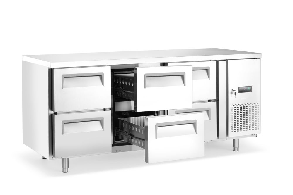 Banco refrigerato, 6 cassetti Arktic - lunghezza 700 × larghezza 1796 × altezza 880 mm | HE237069