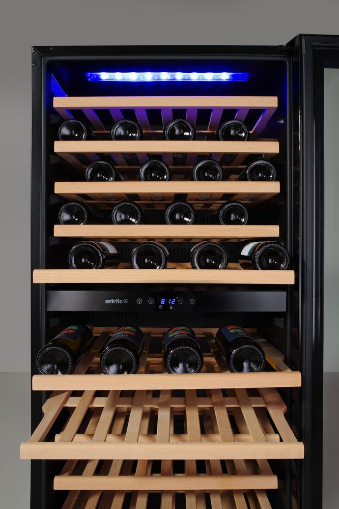 Frigorifero per vini, 2 zone, 124 bottiglie Arktic - lunghezza 645 × larghezza 600 × altezza 1398 mm | HE237120