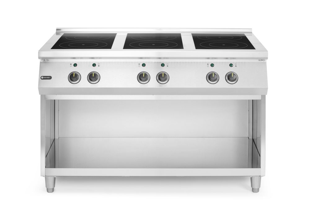 Piano cottura a induzione, 6 fuochi HENDI - lunghezza 732 × larghezza 1200 × altezza 315 mm | HE240076