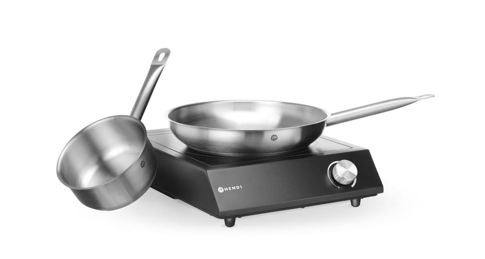 Set: induzione 3500W + pentola + padella HENDI - lunghezza 615 × larghezza 615 × altezza 95 mm | HE239889