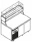 Banco refrigerato 2 porte con vetri mm. 1400x800x1470h portabac. GN 1/3. INOX BIM, codice TP.2-14. Immagine rappresentativa della serie; fare riferimento alla descrizione del modello.