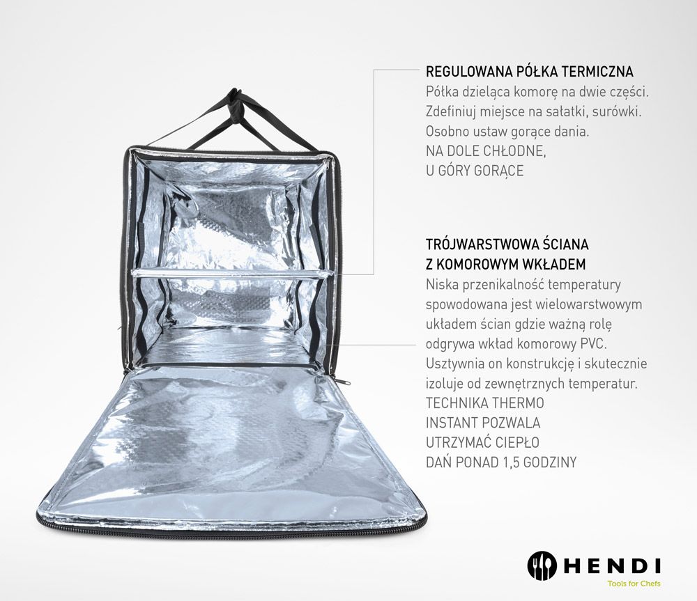 Zaino per la consegna di alimenti isolato HENDI - lunghezza 410 × larghezza 410 × altezza 490 mm | HE709801