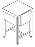 Ceppo in polietilene su base inox mm.500x700x900 h. INOX BIM, codice CP5.7. Immagine rappresentativa della serie; fare riferimento alla descrizione del modello.