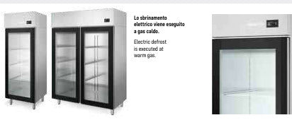 Armadio freezer -15° -18° 1 anta in vetro 700lt mm. 720x800x2020h. INOX BIM, codice 70BTV. Immagine rappresentativa della serie; fare riferimento alla descrizione del modello.