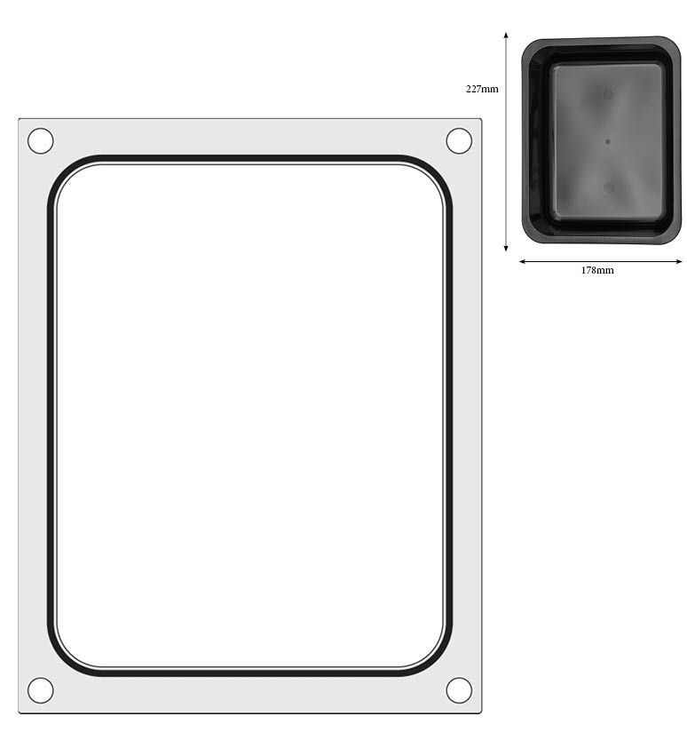 Matrice sigillante per vaschette HENDI - lunghezza 249 × larghezza 195 × altezza 15 mm | HE805572