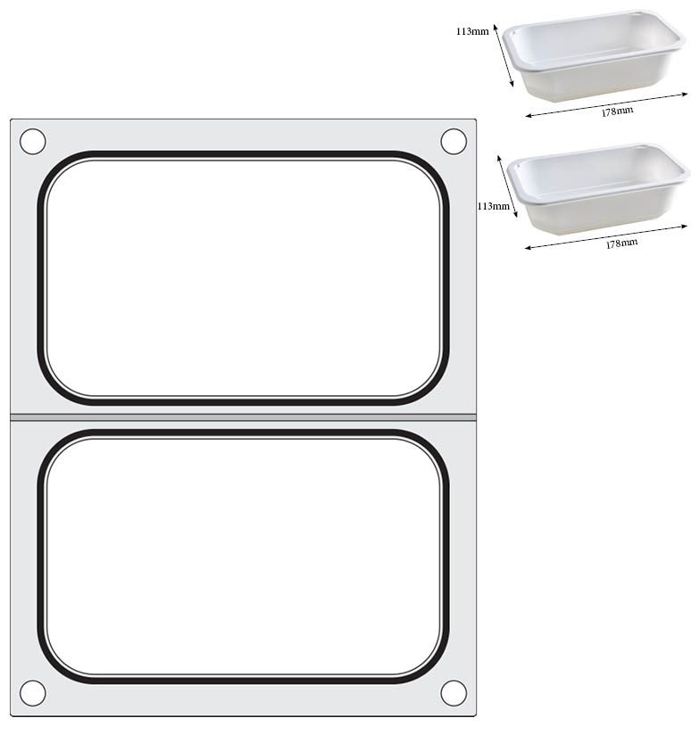 Matrice sigillante per vaschette HENDI - lunghezza 249 × larghezza 195 × altezza 15 mm | HE805589