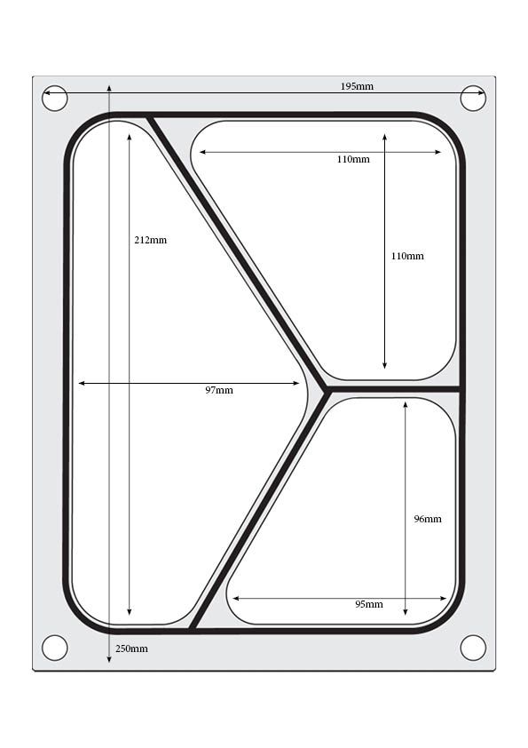 Matrice sigillante per vaschette HENDI - lunghezza 249 × larghezza 195 × altezza 15 mm | HE805626