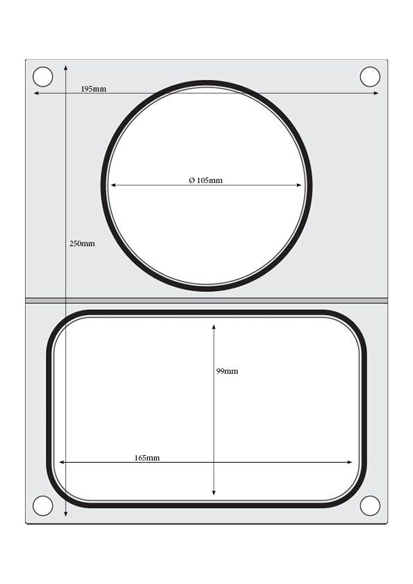 Matrice sigillante per vaschette HENDI - lunghezza 249 × larghezza 195 × altezza 15 mm | HE805657