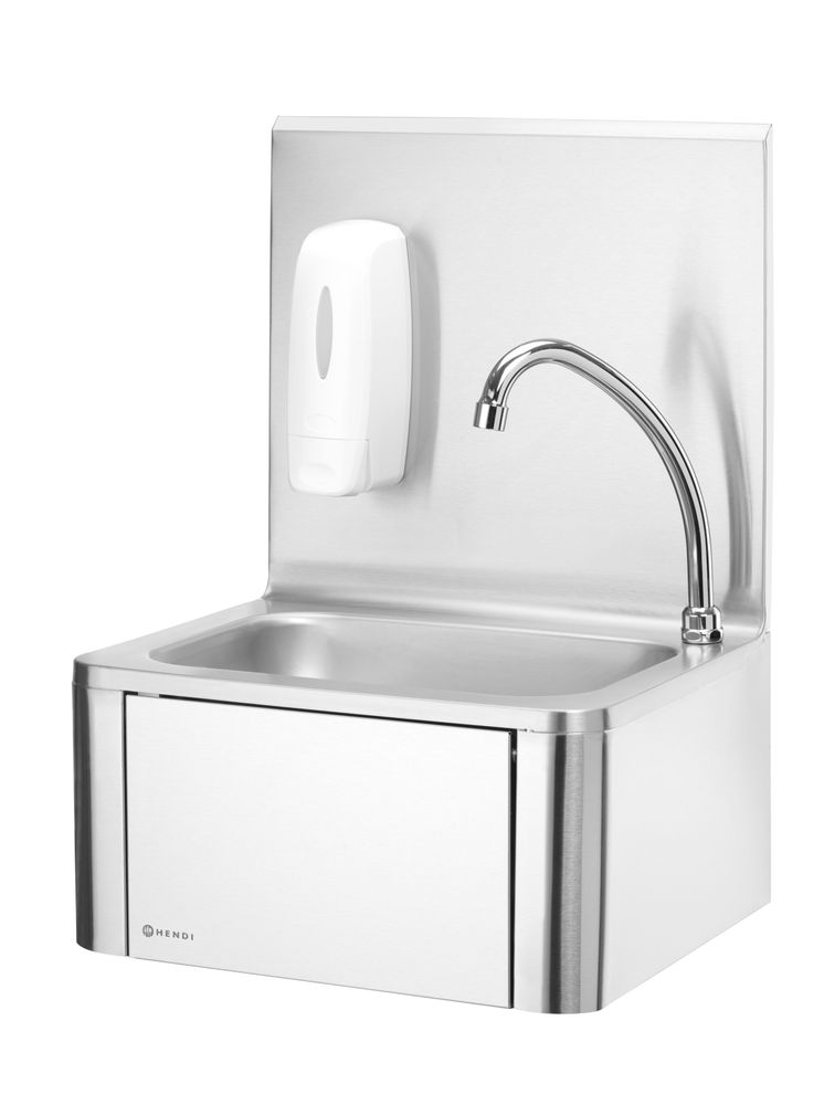 Lavello da cucina, azionato a ginocchio HENDI - lunghezza 390 × larghezza 400 × altezza 600 mm | HE810309