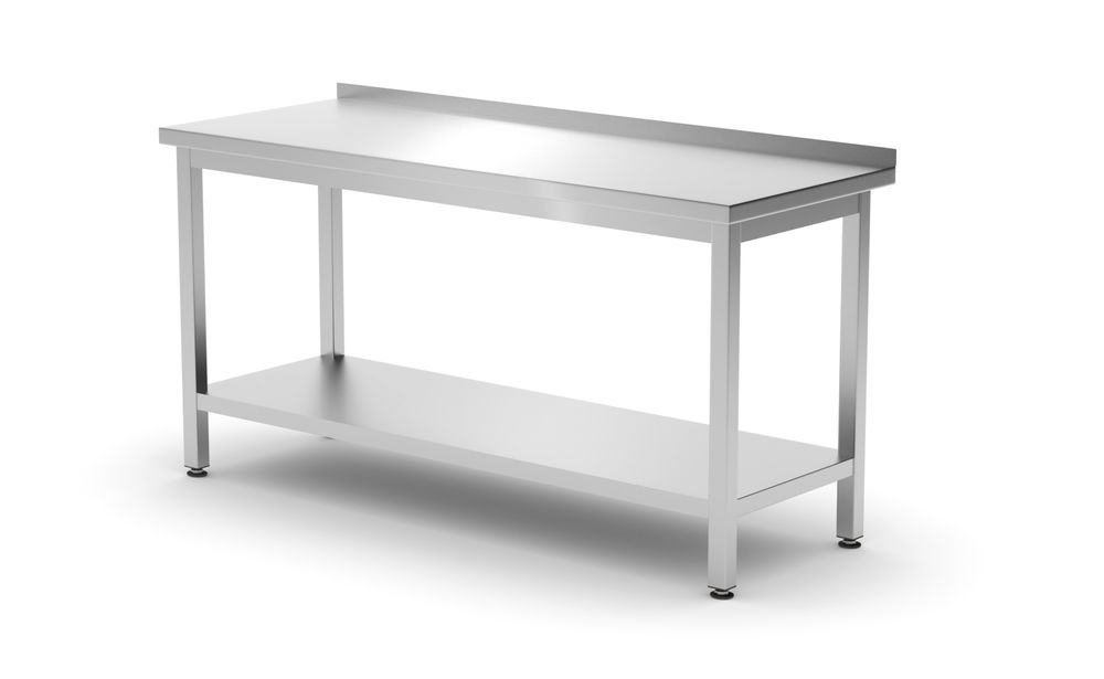 Tavolo a parete con ripiano – bullonato, profondità 600 mm HENDI - lunghezza 599 × larghezza 1600 × altezza 915 mm | HE811498