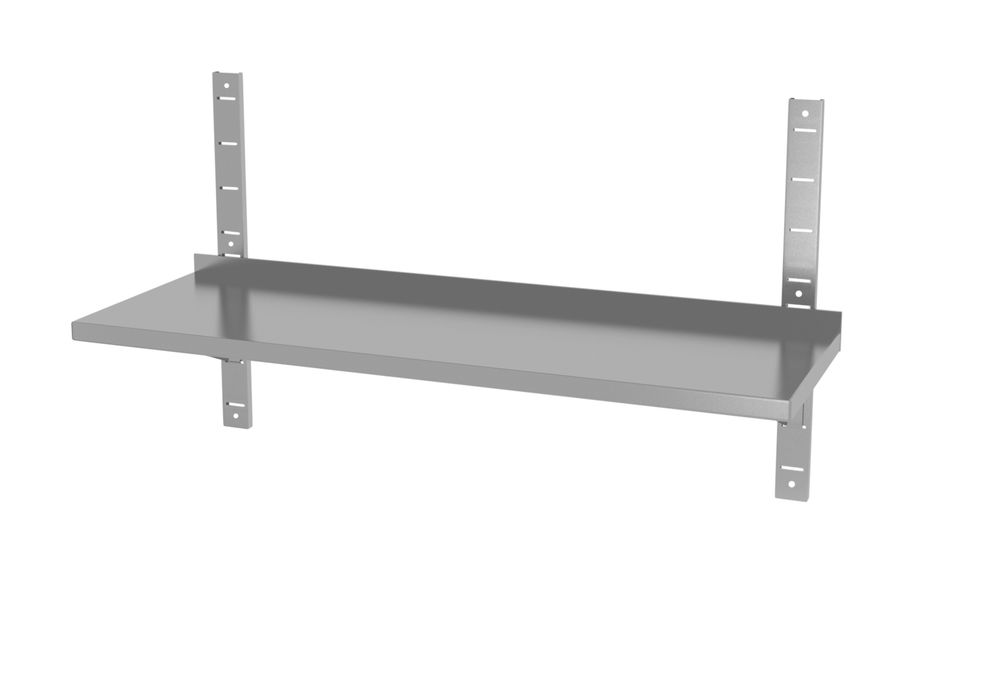 Ripiano a parete regolabile, singolo, con 2 staffe HENDI - lunghezza 328 × larghezza 1400 × altezza 600 mm | HE811801