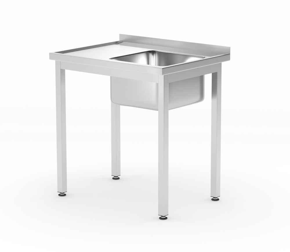 Tavolo lavello con ripiano – bullonato, profondità 600 mm HENDI - lunghezza 600 × larghezza 800 × altezza 875 mm | HE812495