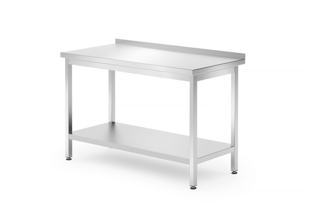 Tavolo a parete con ripiano - bullonato, profondità 700 mm HENDI - lunghezza 698 × larghezza 1200 × altezza 886 mm | HE812730