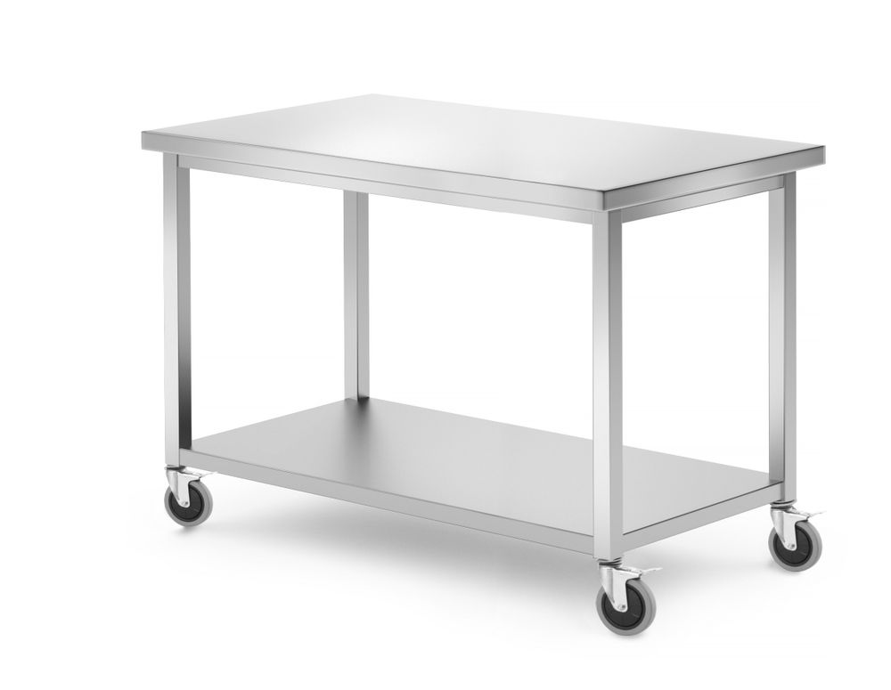 Tavolo mobile, con ripiano – avvitato HENDI - lunghezza 600 × larghezza 1202 × altezza 850 mm | HE815793