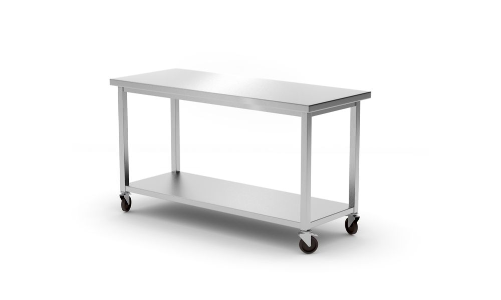 Tavolo mobile, con ripiano – avvitato HENDI - lunghezza 600 × larghezza 1202 × altezza 850 mm | HE815793