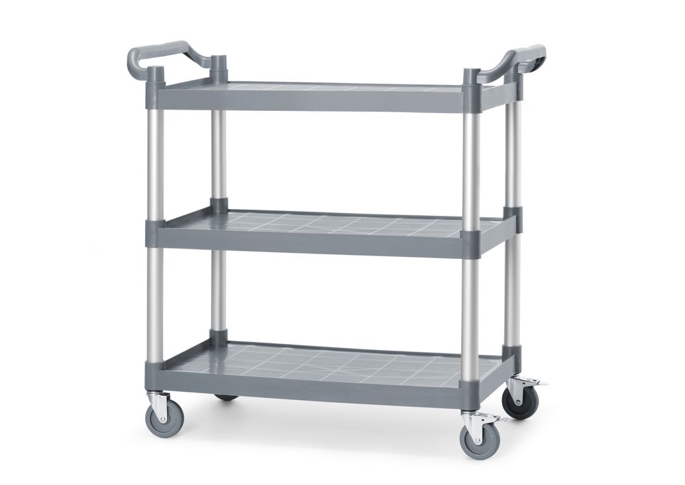 Carrello di servizio in polipropilene a 3 ripiani, grande AmerBox - lunghezza 1015 × larghezza 495 × altezza 970 mm |