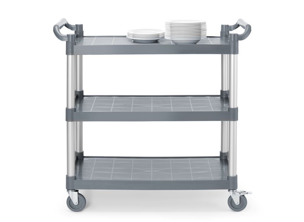 Carrello di servizio in polipropilene a 3 ripiani, grande AmerBox - lunghezza 1015 × larghezza 495 × altezza 970 mm |