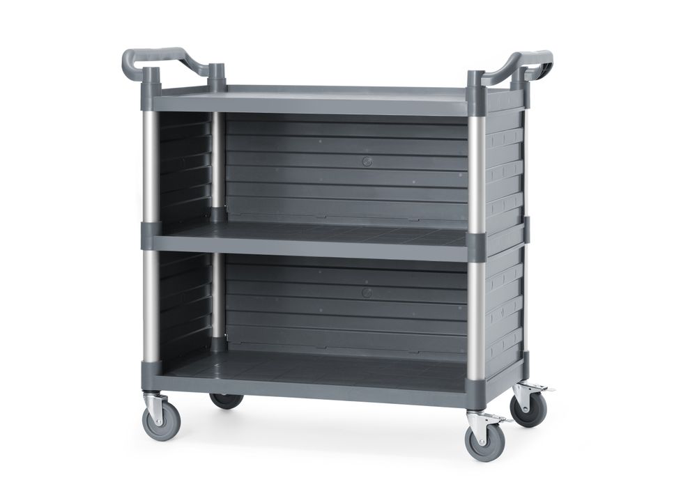 Carrello di servizio in polipropilene a 3 ripiani, grande AmerBox - lunghezza 1015 × larghezza 495 × altezza 970 mm |