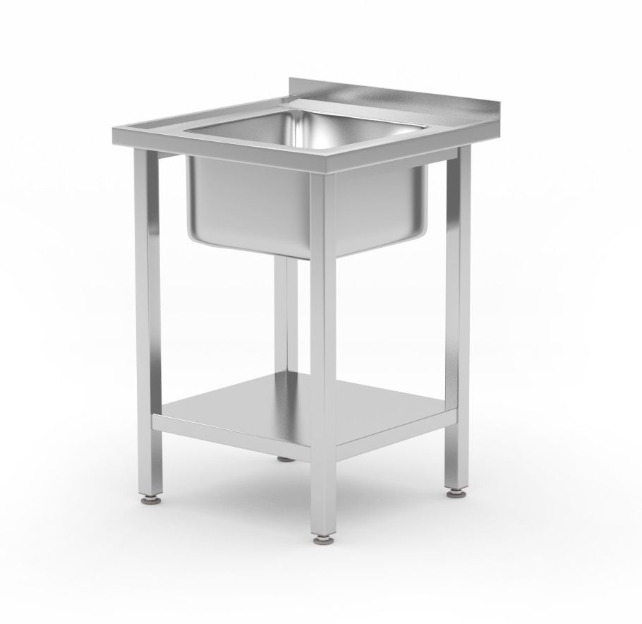 Tavolo lavello con ripiano, imbullonato HENDI - lunghezza 600 × larghezza 600 × altezza 890 mm | HE816806