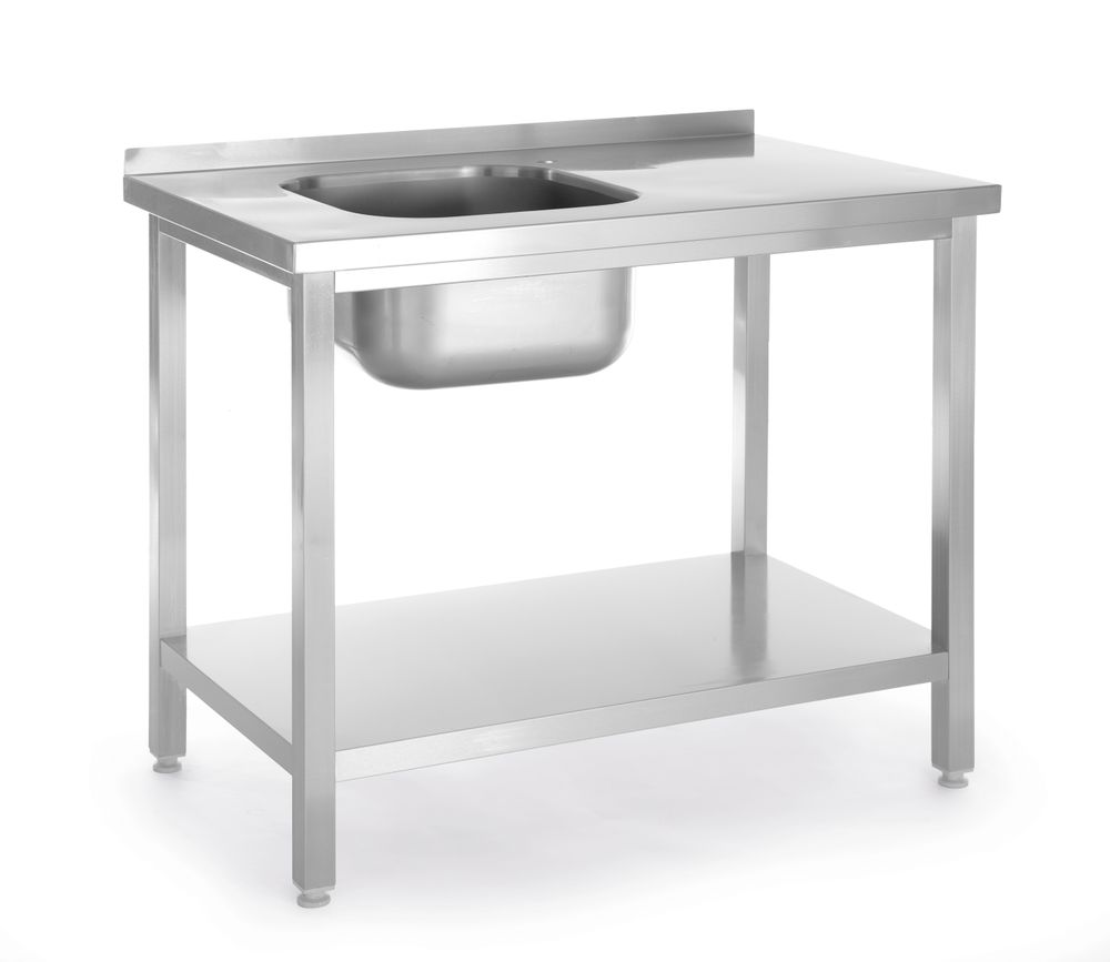 Tavolo lavello con ripiano, imbullonato HENDI - lunghezza 600 × larghezza 800 × altezza 875 mm | HE817001