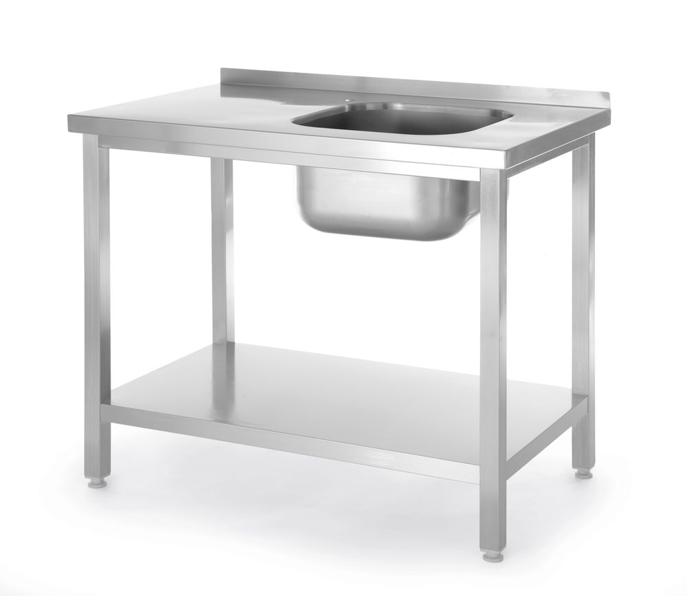 Tavolo lavello con ripiano, imbullonato HENDI - lunghezza 600 × larghezza 800 × altezza 875 mm | HE816998