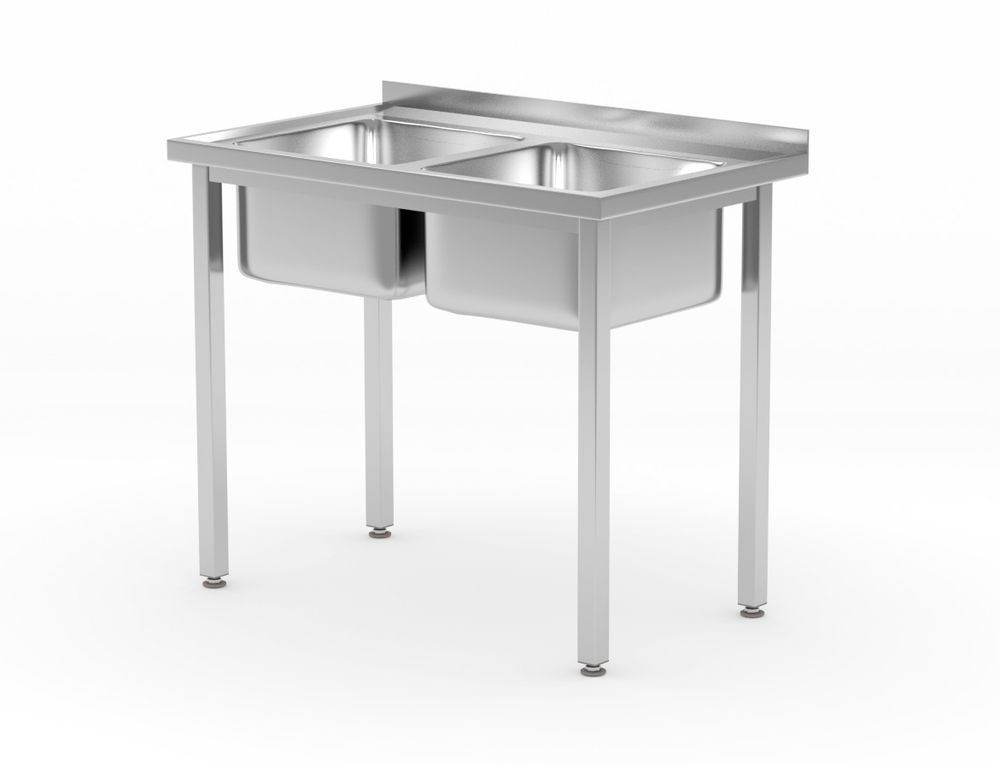 Tavolo con 2 lavandini - imbullonato HENDI - lunghezza 600 × larghezza 1000 × altezza 890 mm | HE817049