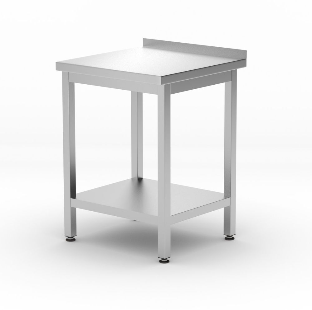Tavolo a parete con ripiano – bullonato, profondità 600 mm HENDI - lunghezza 600 × larghezza 600 × altezza 915 mm | HE817223