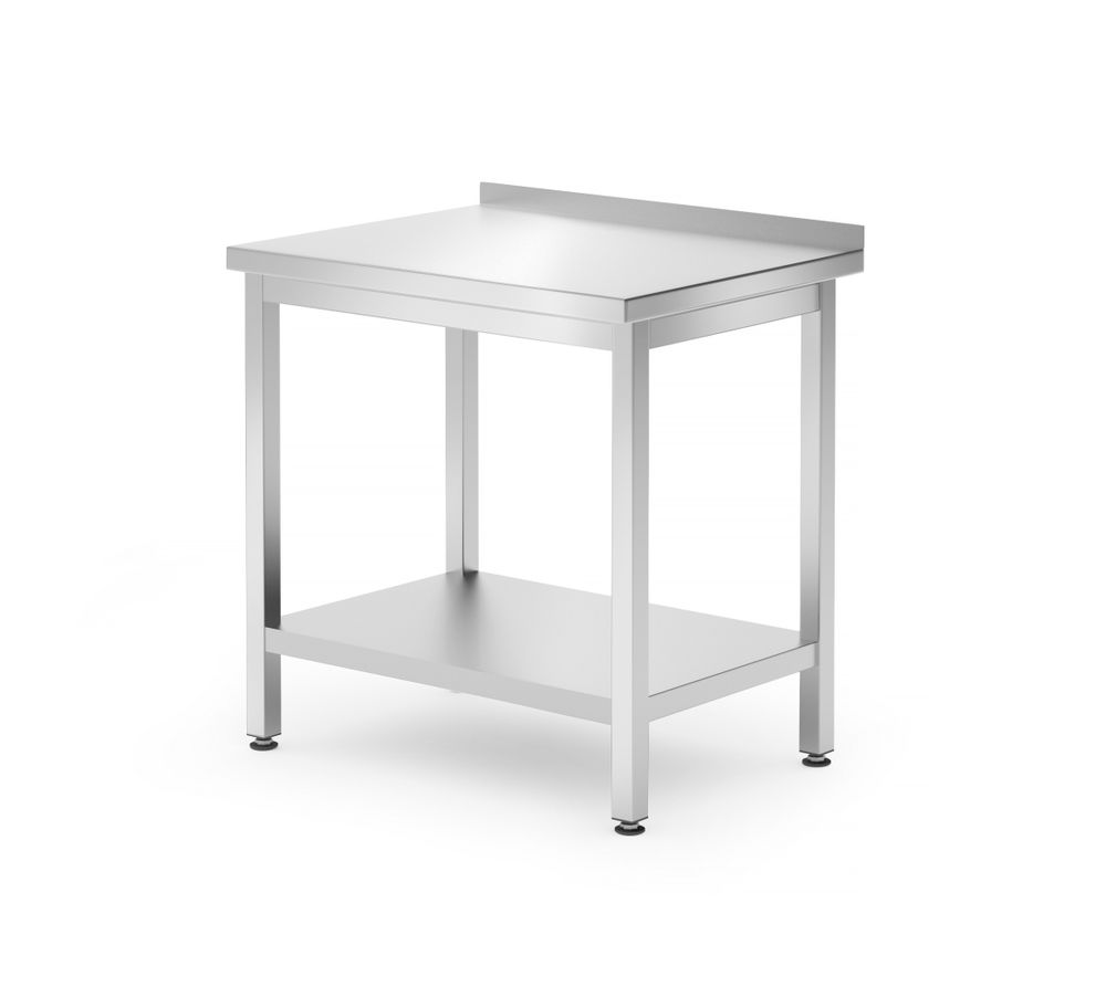 Tavolo a parete con ripiano – bullonato, profondità 600 mm HENDI - lunghezza 600 × larghezza 802 × altezza 875 mm | HE817261