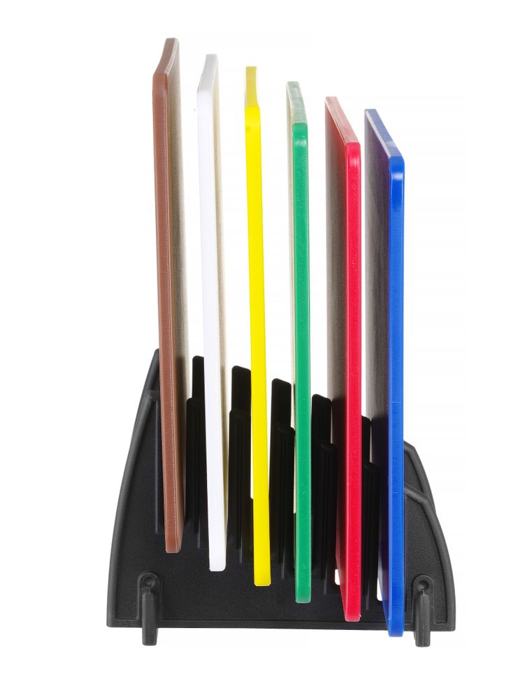Set di 6 taglieri HACCP con rack. HENDI - lunghezza 315 × larghezza 450 × altezza 372 mm | HE825686