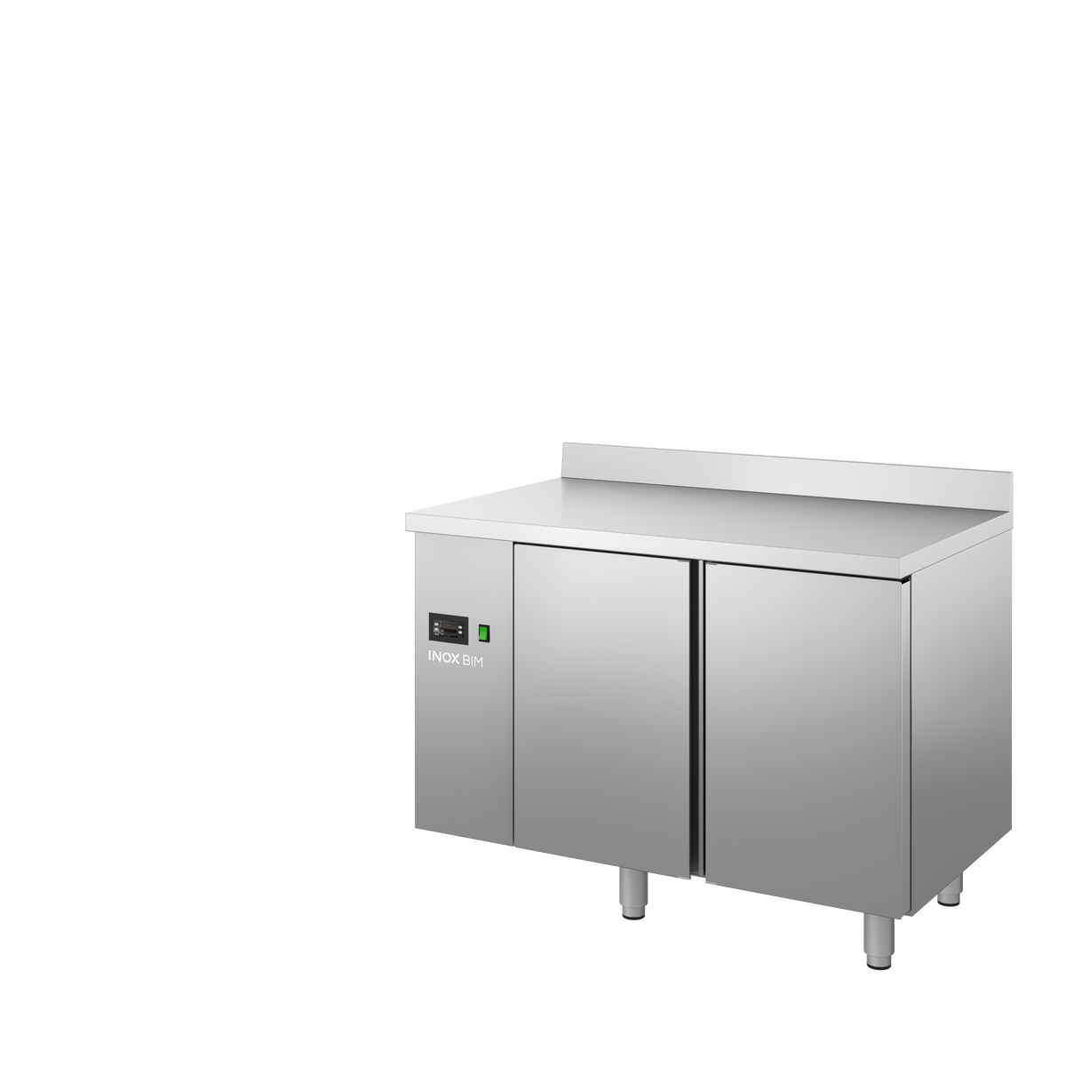 Modulo refrigerato EN 0 +8° senza piano gruppo remoto 2 ante mm 1260x680x810 h. INOX BIM, codice HTPE7.720. Immagine rappresentativa della serie; fare riferimento alla descrizione del modello.