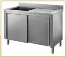 Immagine illustrativa di serie: lavatoio armadiato 2 vasche INOX BIM 4109.24. Configurazione da verificare.