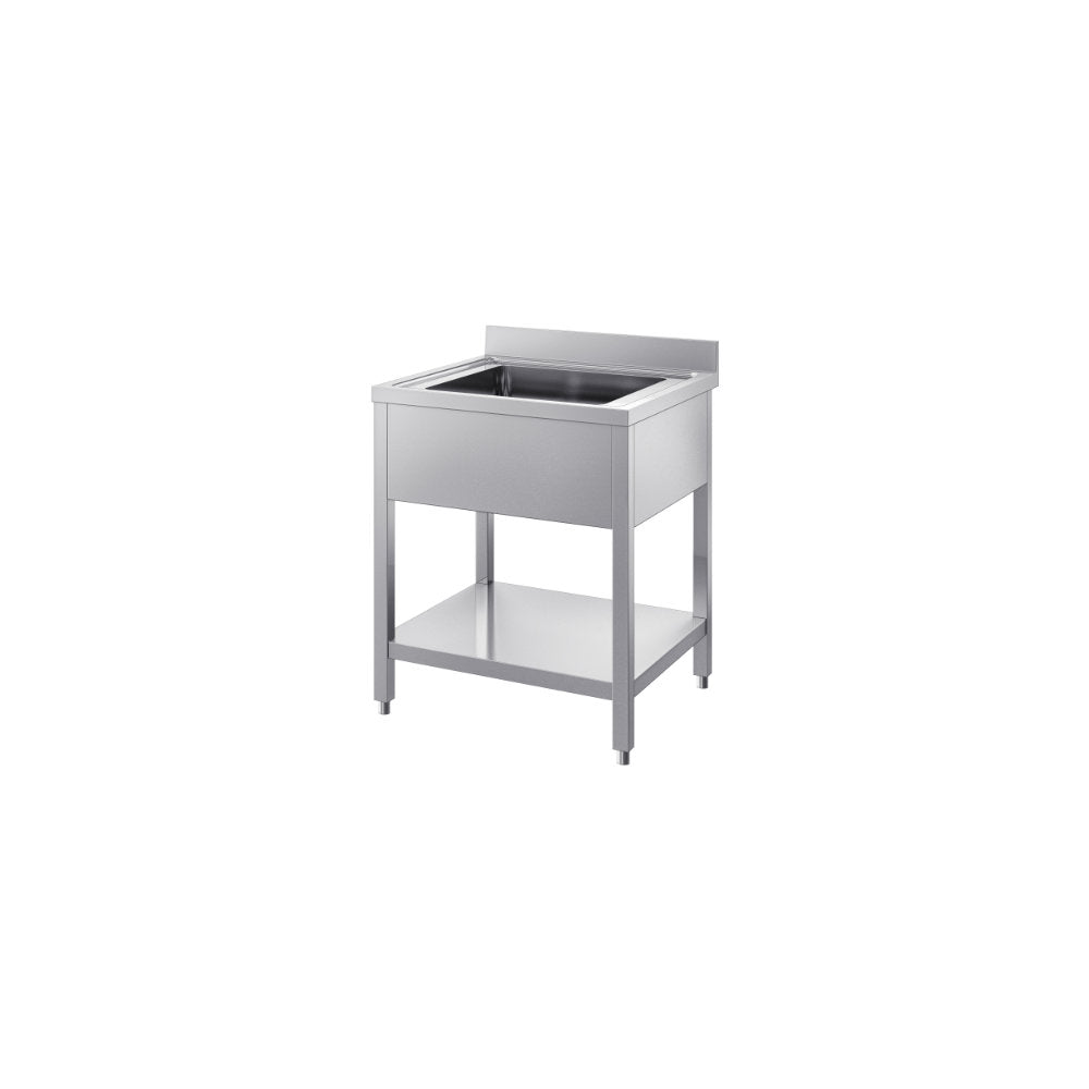 Lavatoio su gambe 1 vasca e ripiano inferioreer. mm.900x700x850/900 h – INOX BIM LR.9