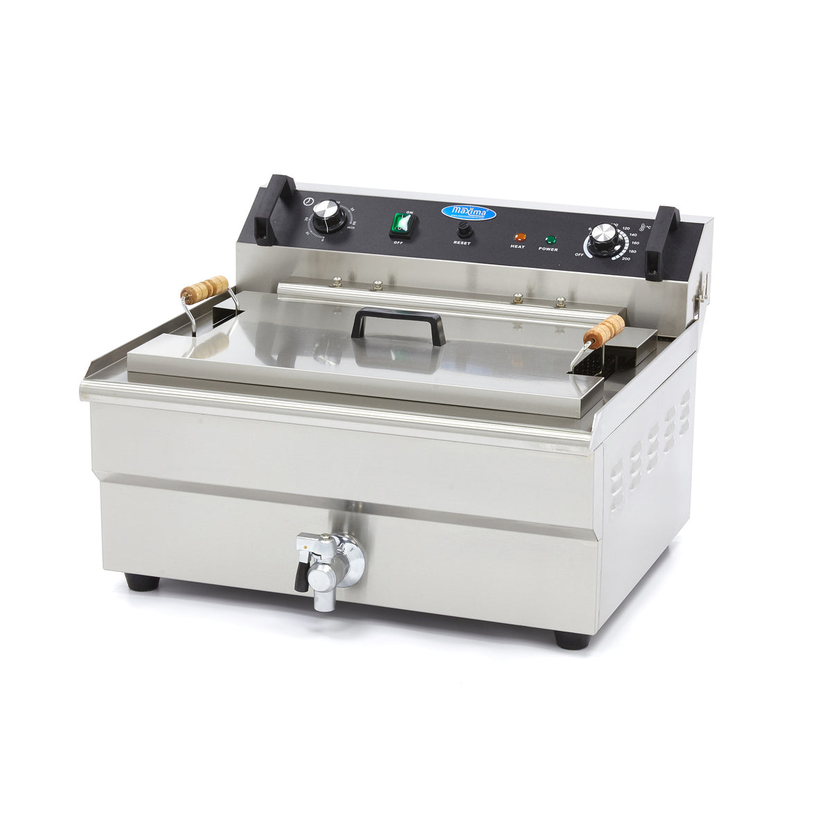 Friggitrice - 30L - 1 Cestello - con Rubinetto di Scarico – MAXIMA 09365021