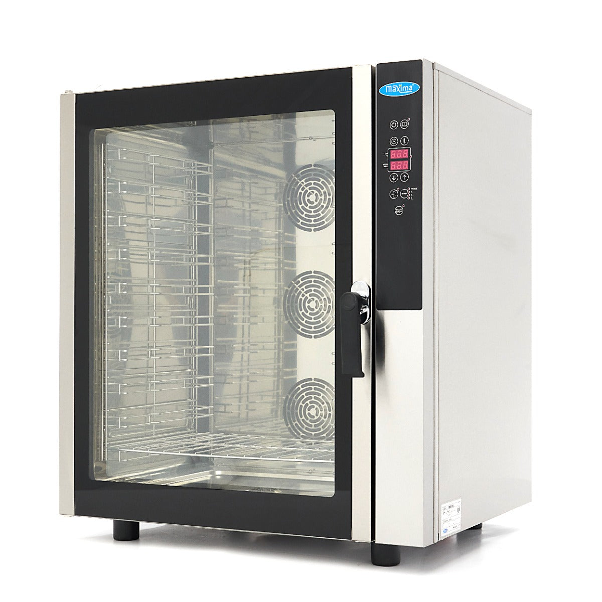 Forno a Vapore Combinato - adatto a 10 Teglie (1/1 GN / 60 x 40 cm) - Display Digitale - 400V – MAXIMA 08500210