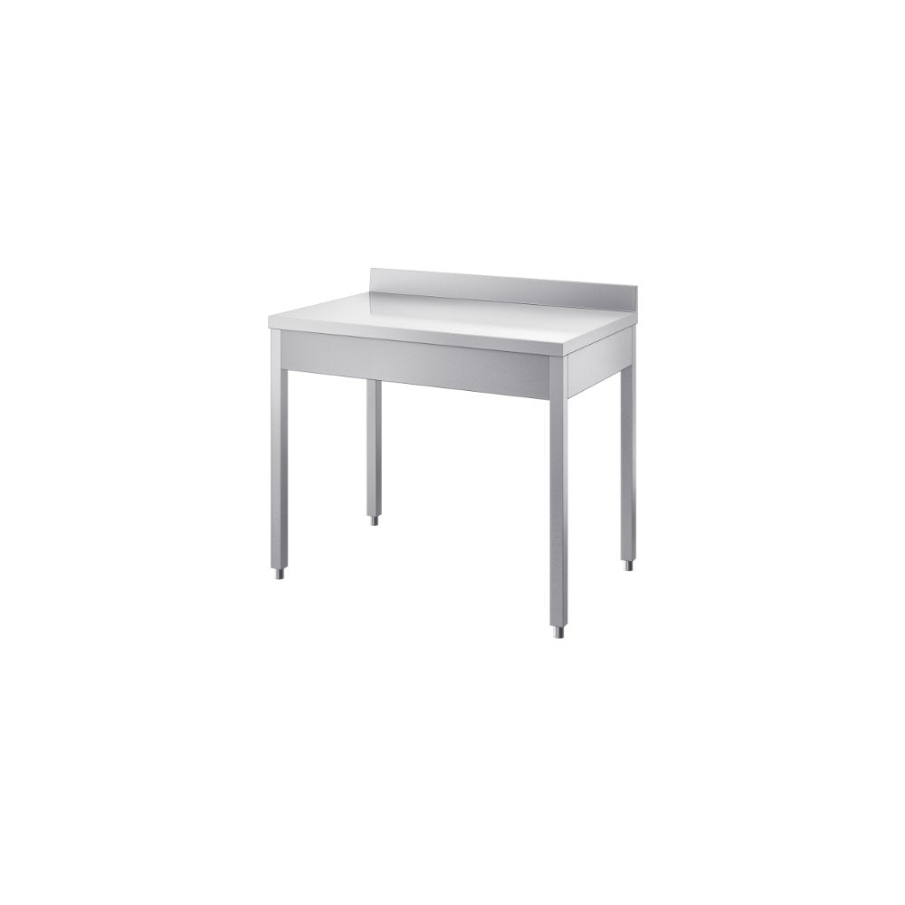 Tavolo su gambe con alzatina posteriore mm.1300x700x850/900 h – INOX BIM TVG.13A