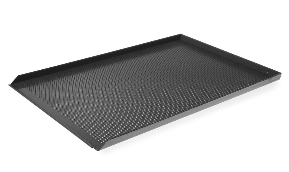 Teglia, perforata, antiaderente, 3 bordi HENDI - lunghezza 603 × larghezza 403 × altezza 25 mm | HE808221