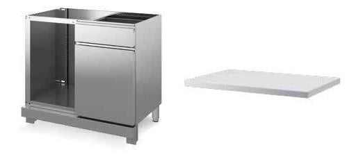 Banco macchina caffe' senza piano inox battifondi+cassettone mm1000x700x1010/1060h. INOX BIM, codice BB7MCA100. Immagine rappresentativa della serie; fare riferimento alla descrizione del modello.