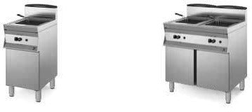 Friggitrice gas armad.vasca 13lt Vasca Pulita-c/cest mm. 400x700x850/900h - gas met G20. INOX BIM, codice 7CFFG1VP. Immagine rappresentativa della serie; fare riferimento alla descrizione del modello.