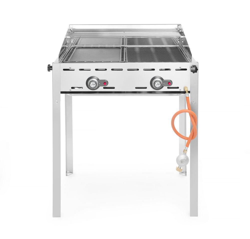 Griglia a gas con 2 bruciatori HENDI - lunghezza 639 × larghezza 799 × altezza 825 mm | HE149508