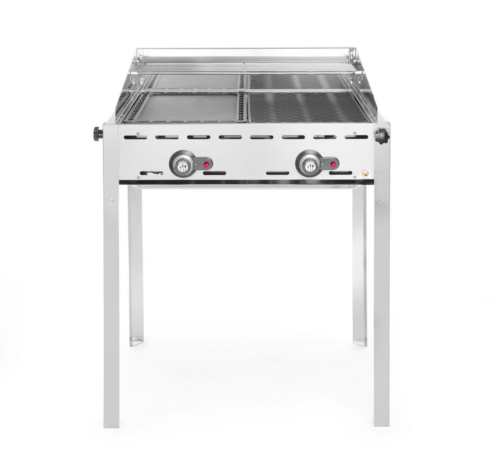 Griglia a gas con 2 bruciatori HENDI - lunghezza 639 × larghezza 799 × altezza 825 mm | HE149621