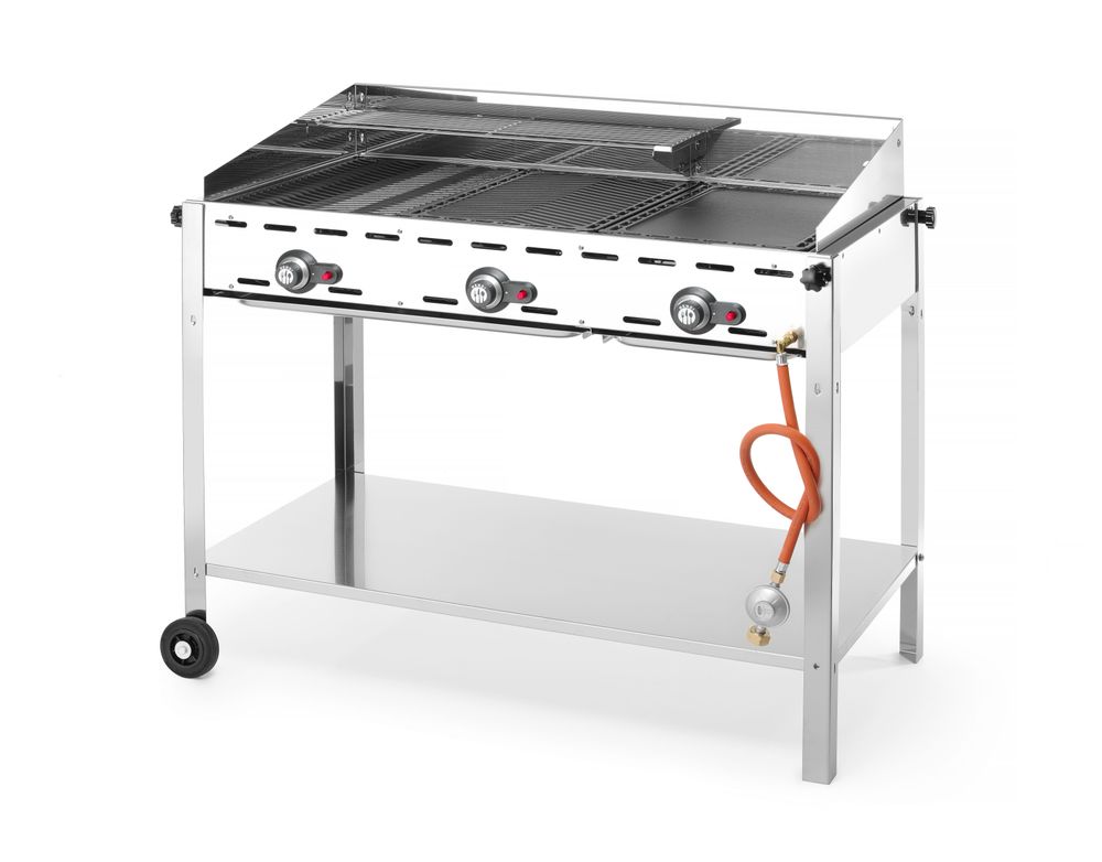 Griglia a gas con 3 bruciatori HENDI - lunghezza 639 × larghezza 1134 × altezza 848 mm | HE149591