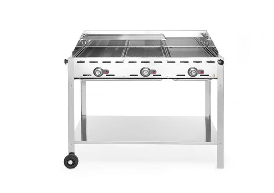 Griglia a gas con 3 bruciatori HENDI - lunghezza 639 × larghezza 1134 × altezza 848 mm | HE149591